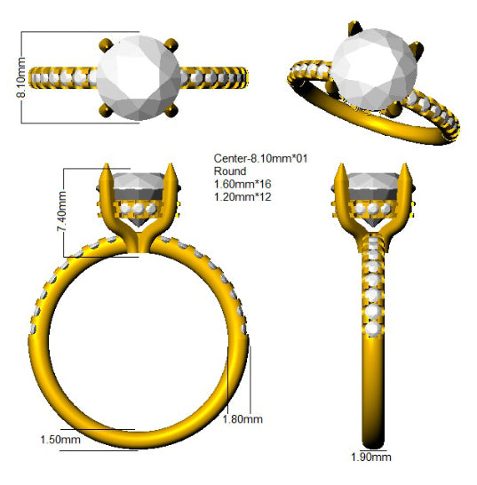 Round Hidden Halo Ring