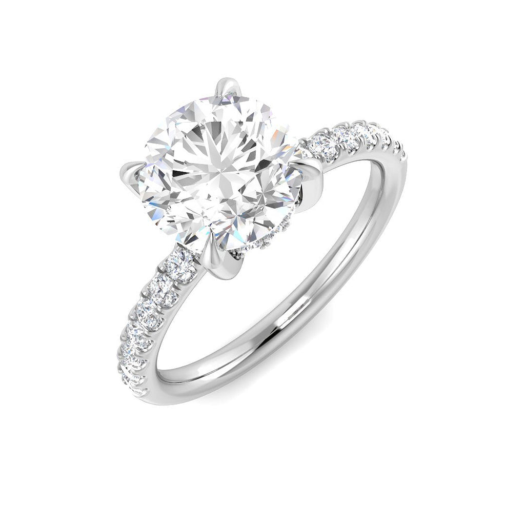 Round Hidden Halo Ring