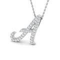 White Gold Diamond Initial Pendant