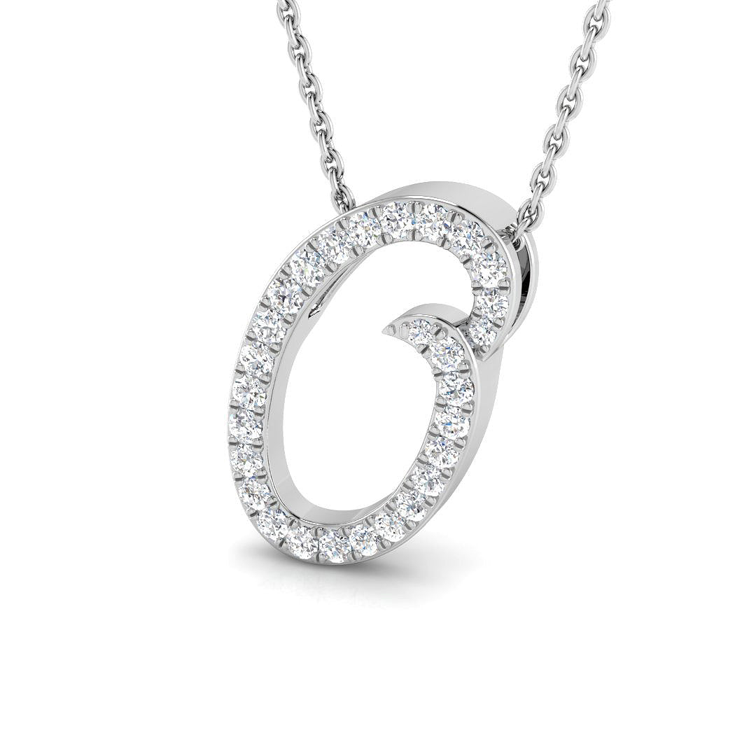 White Gold Diamond Initial Pendant