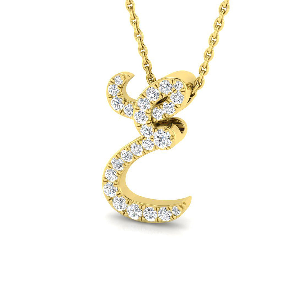 Yellow Gold Diamond Initial Pendant