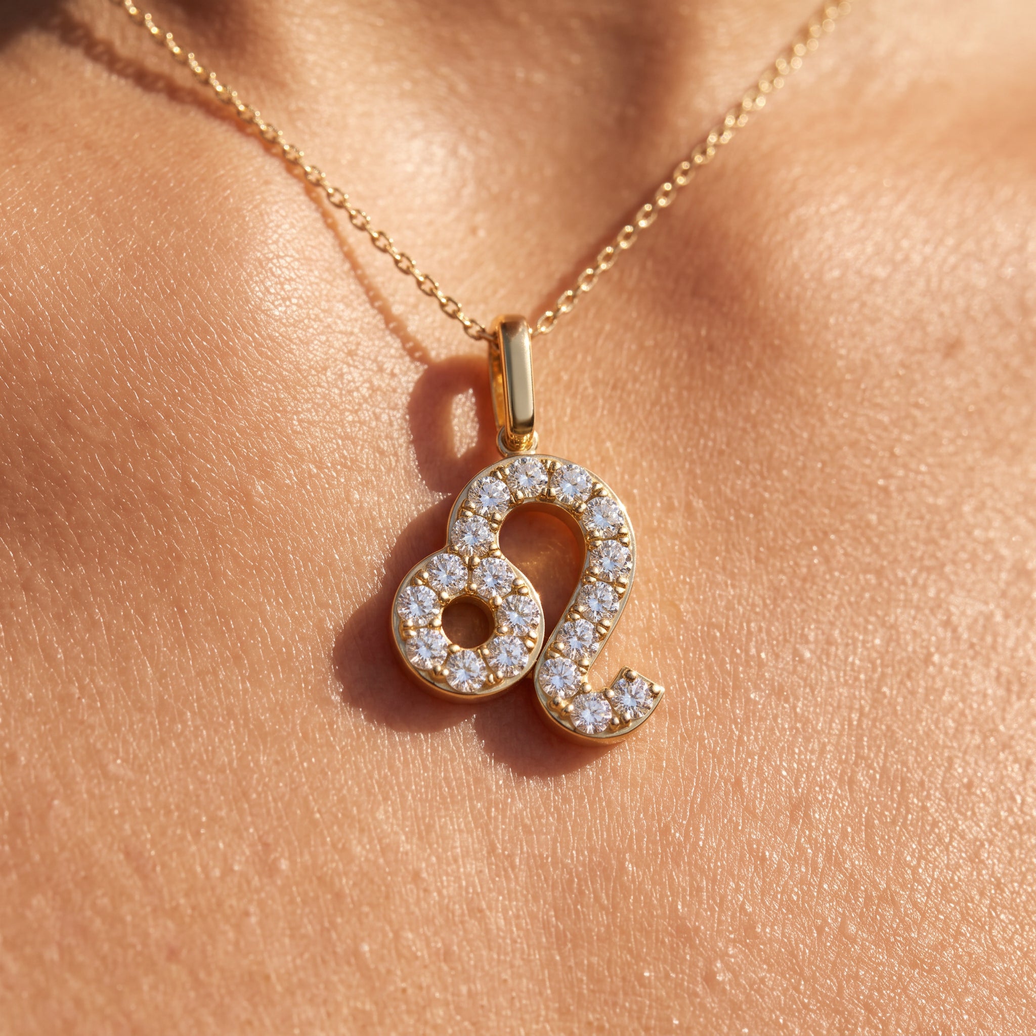 Zodiac Star Sign Lab Diamond Pendant Necklace | 9ct Yellow Gold