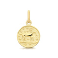 Aries Zodiac Gold Coin Pendant Necklace 9ct Yellow Gold