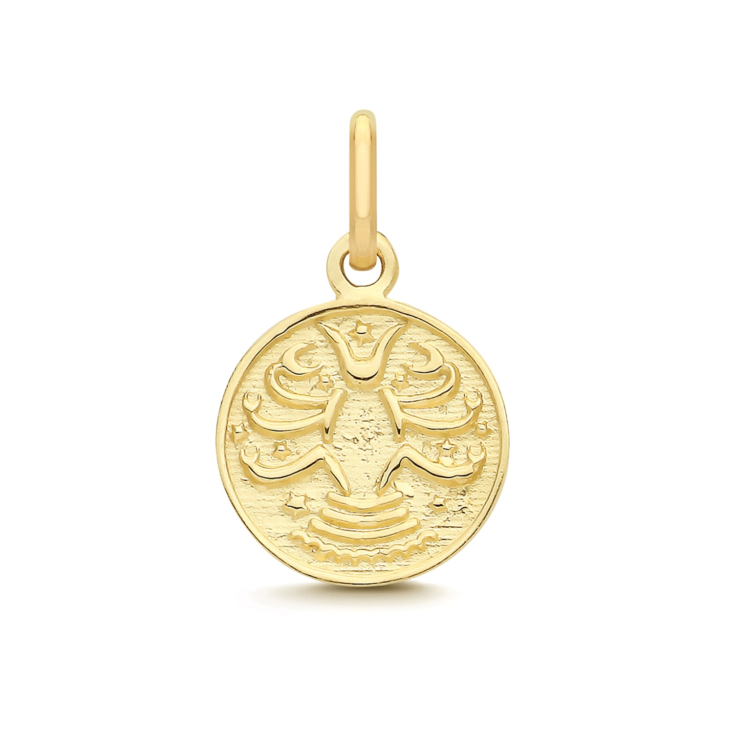 Cancer Zodiac Gold Coin Pendant Necklace 9ct Yellow Gold