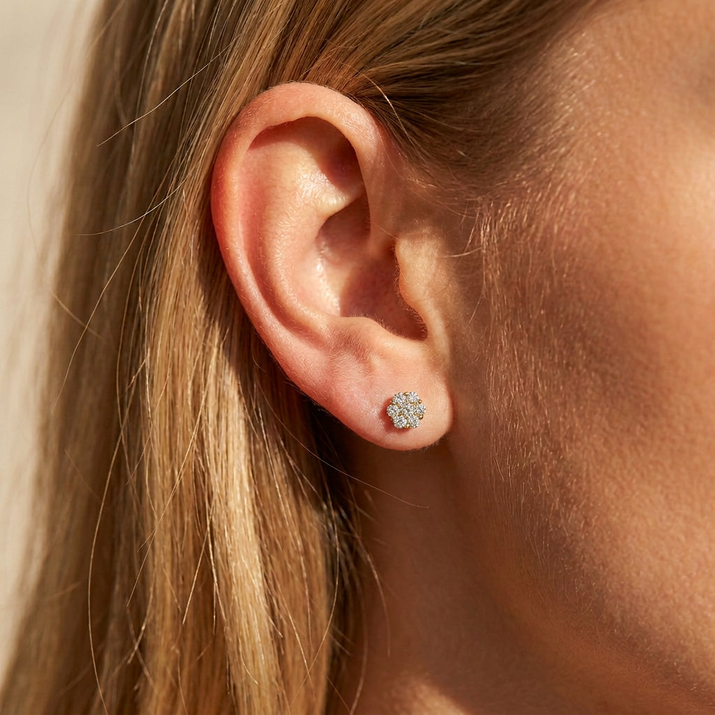 Lab Grown Daisy Stud Earrings
