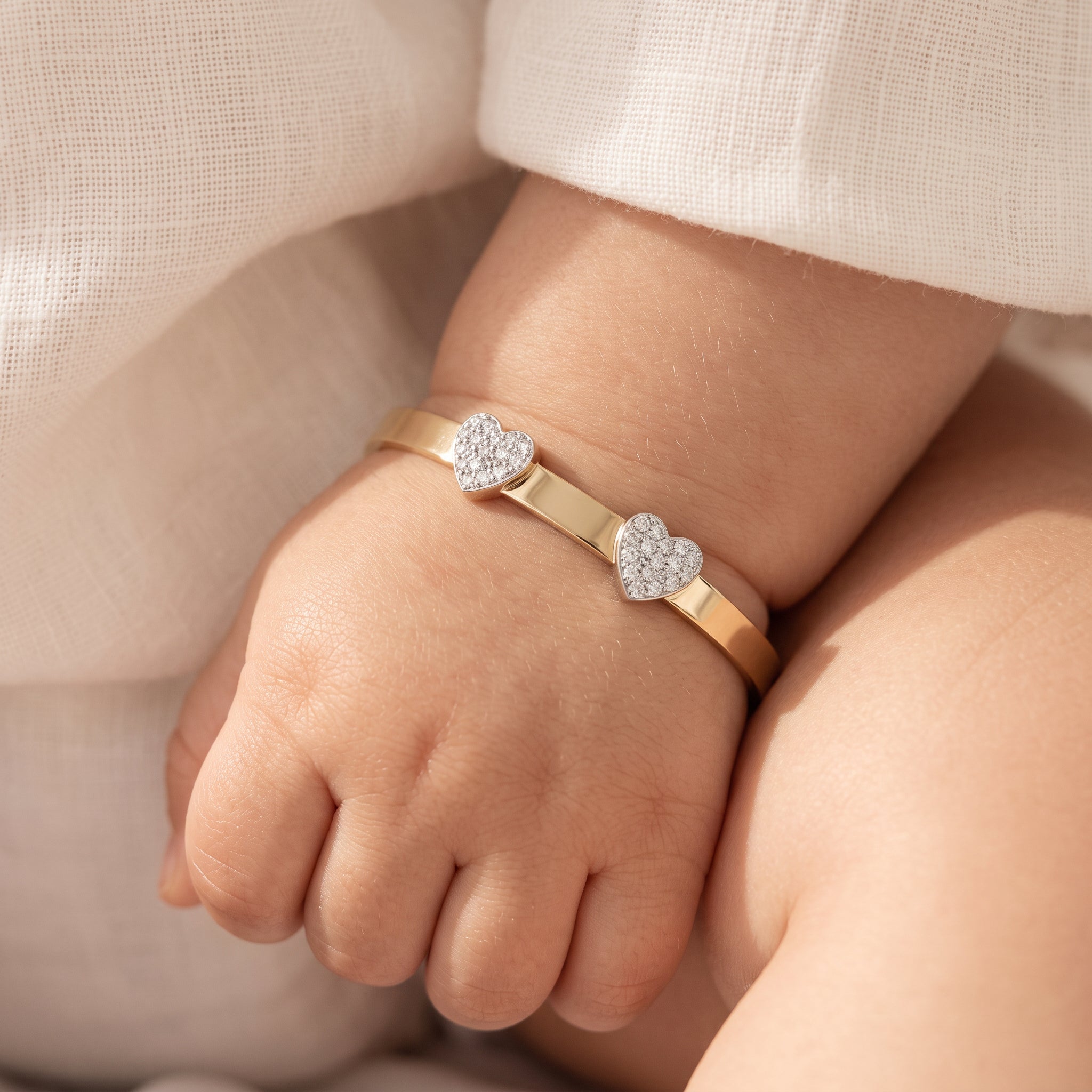 Baby Bangle Double Heart