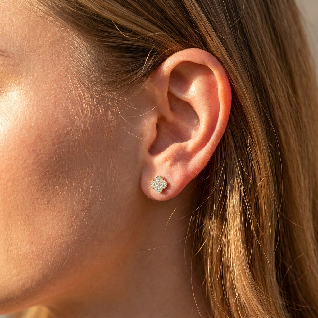 Small Blossom Style Stud Earrings