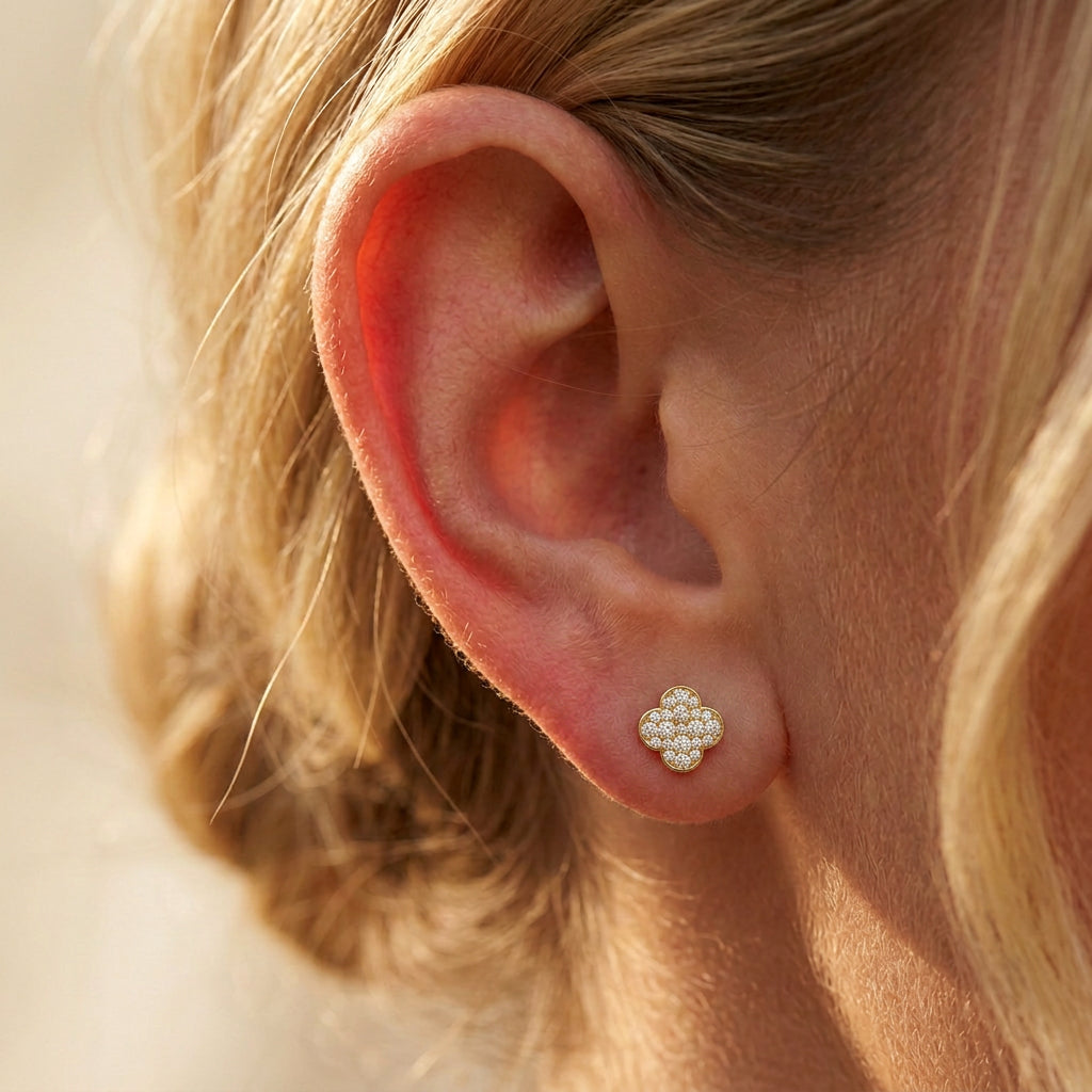 Small Blossom Style Stud Earrings