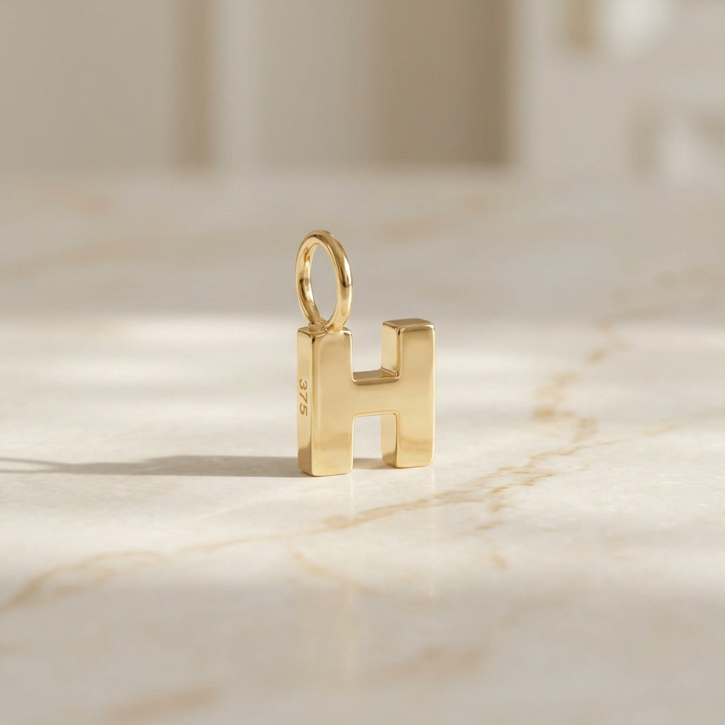 Gold Initial Charm Pendant