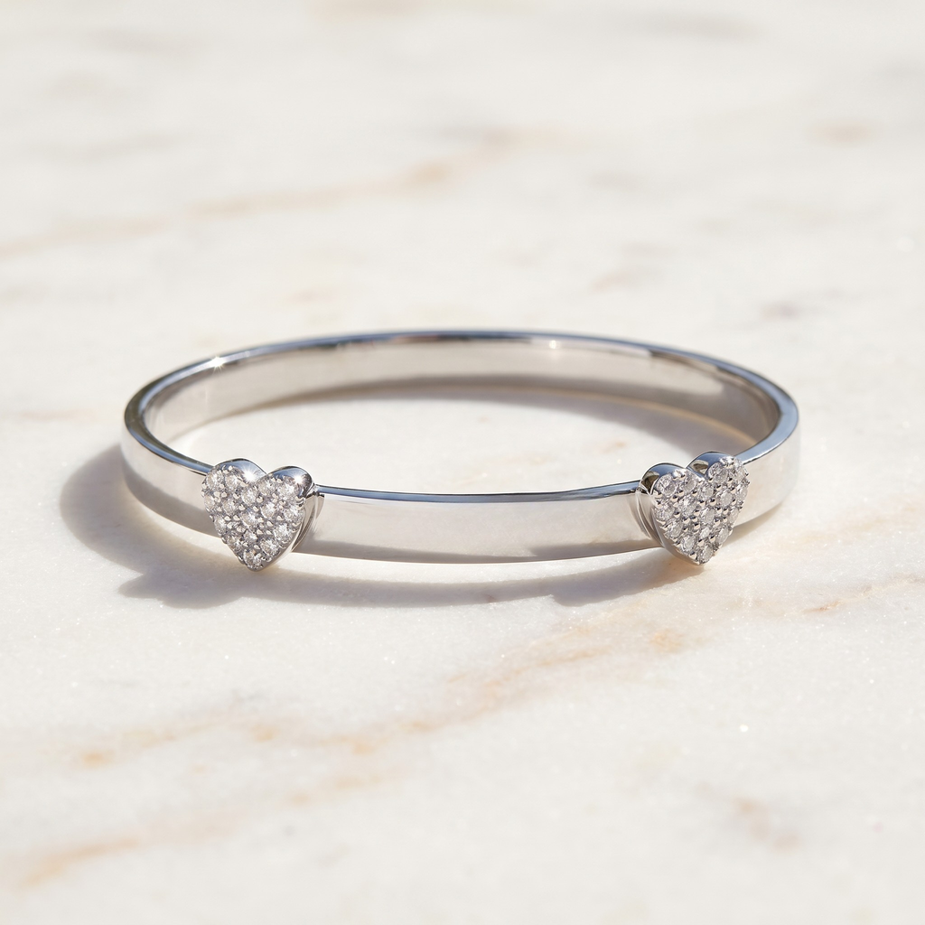 Baby Bangle Double Heart