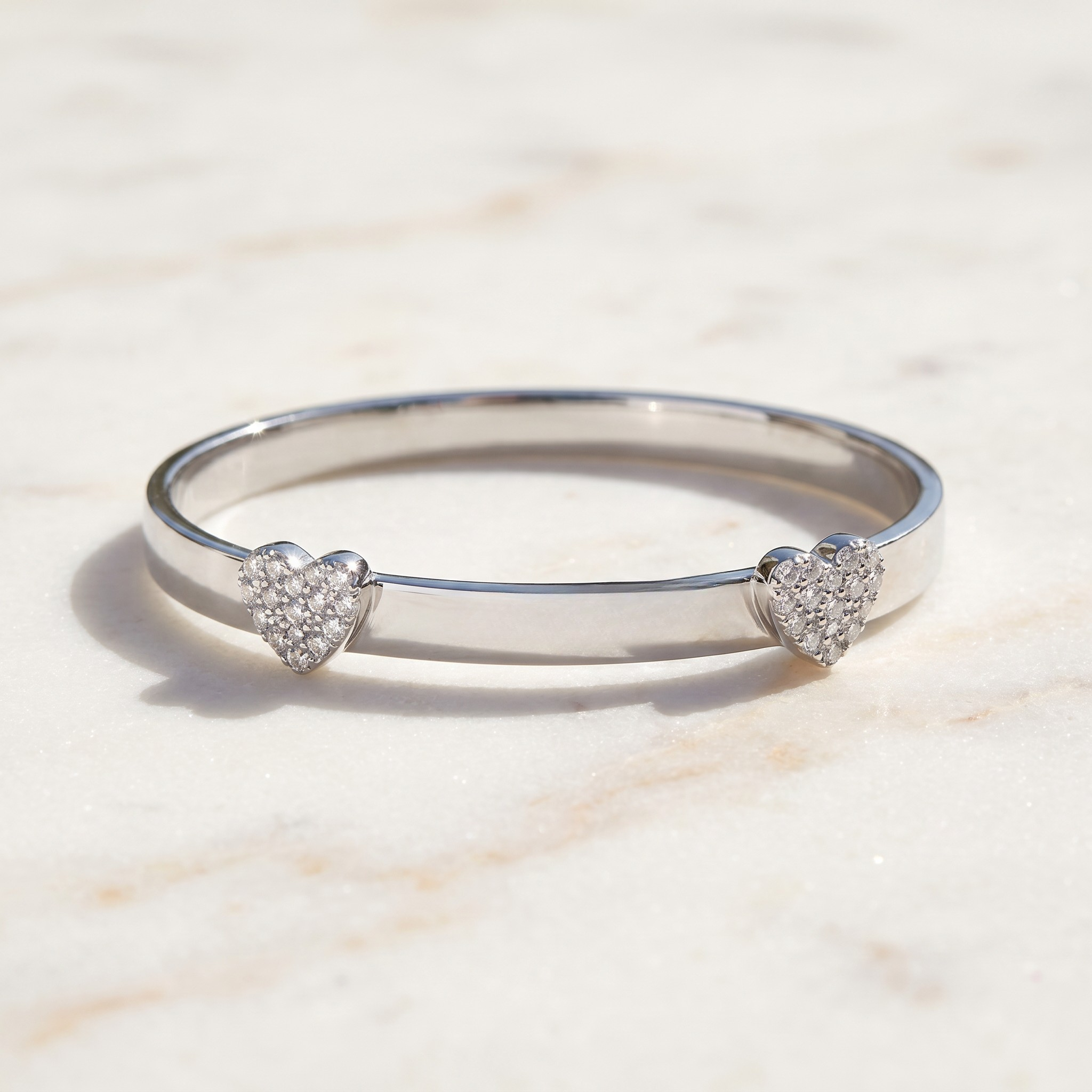 Baby Bangle Double Heart