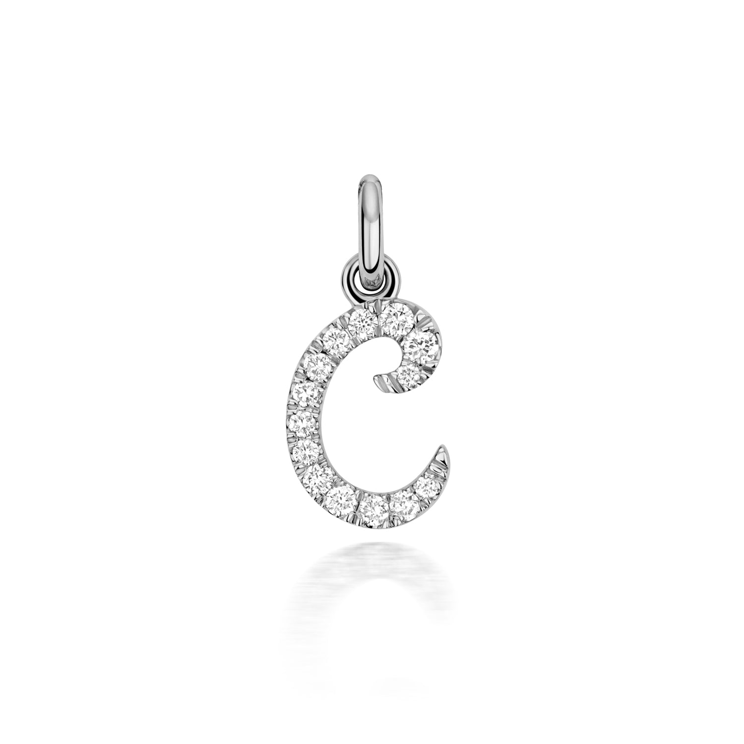 White Gold Signature Script Lab Initial C Necklace