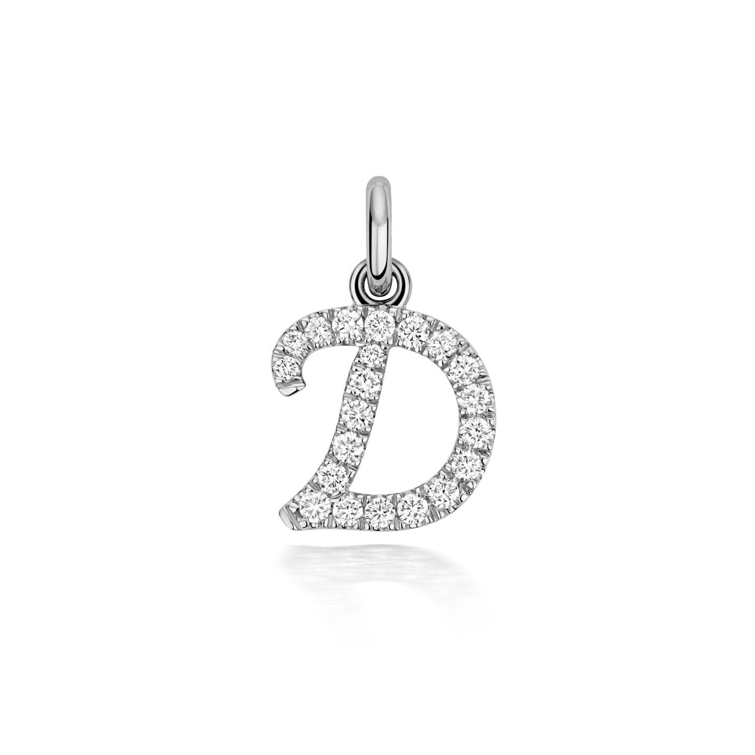 White Gold Signature Script Lab Initial D Necklace
