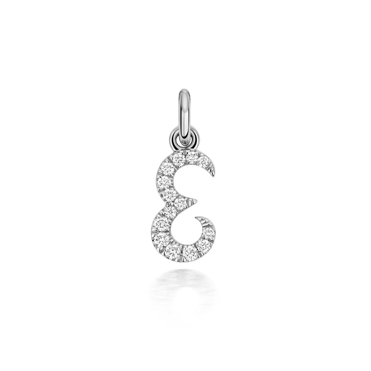 White Gold Signature Script Lab Initial E Necklace