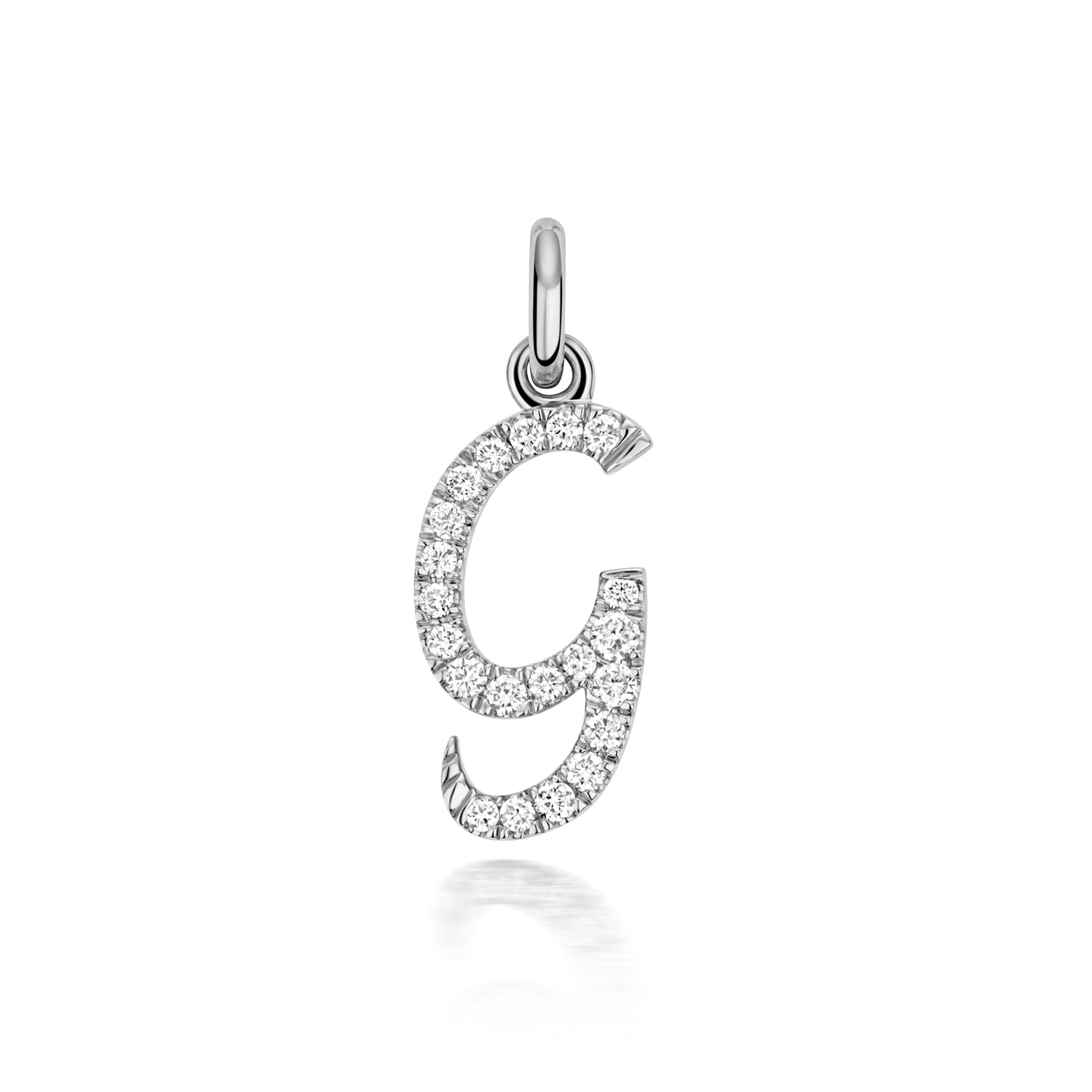 White Gold Signature Script Lab Initial G Necklace