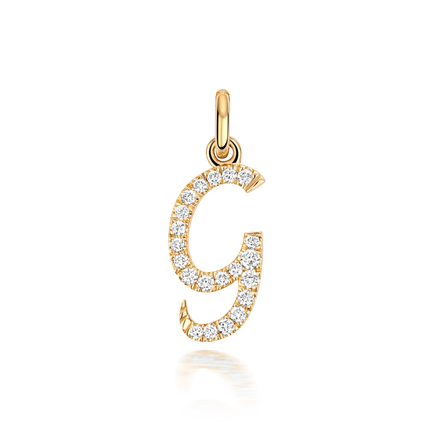 Yellow Gold Signature Script Lab Initial G Necklace