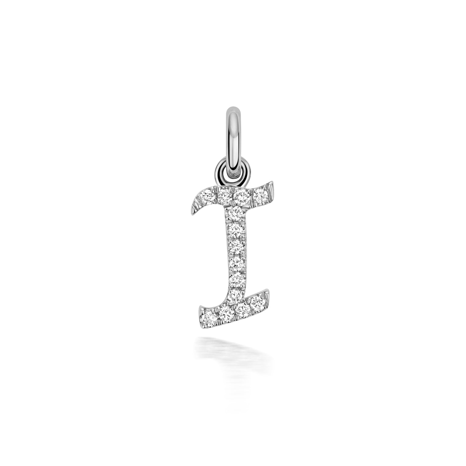 White Gold Signature Script Lab Initial I Necklace