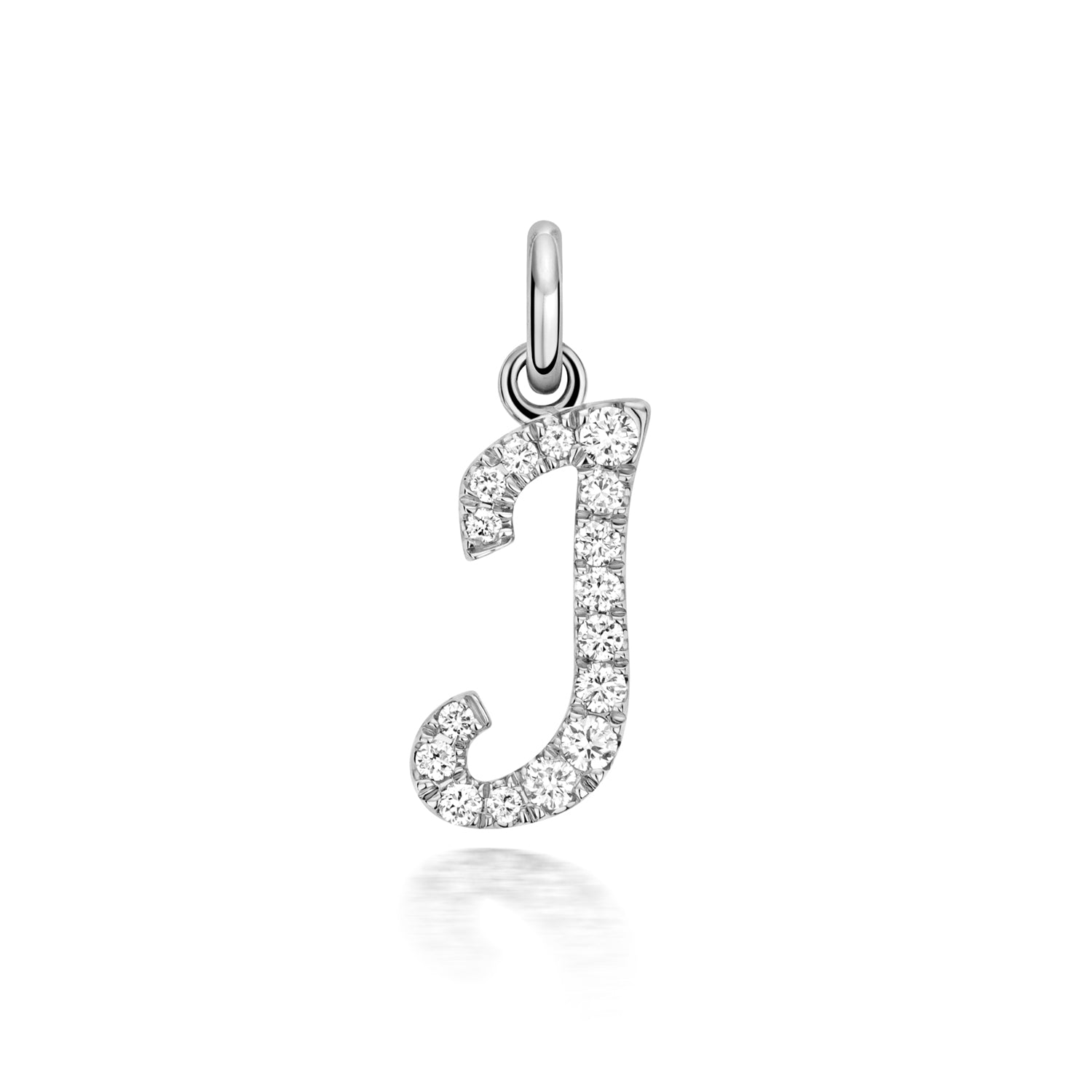 White Gold Signature Script Lab Initial J Necklace