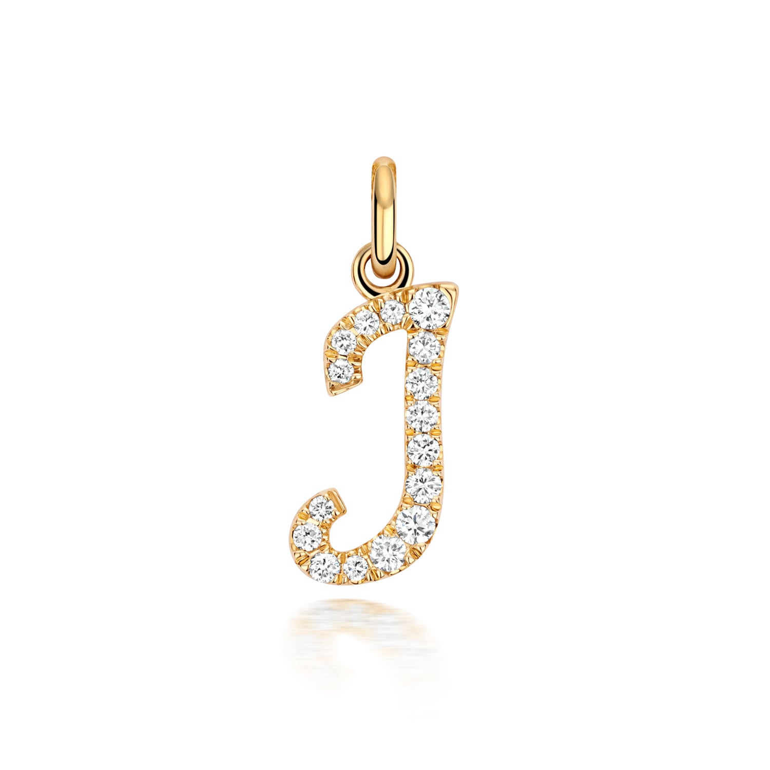 Yellow Gold Signature Script Lab Initial J Necklace
