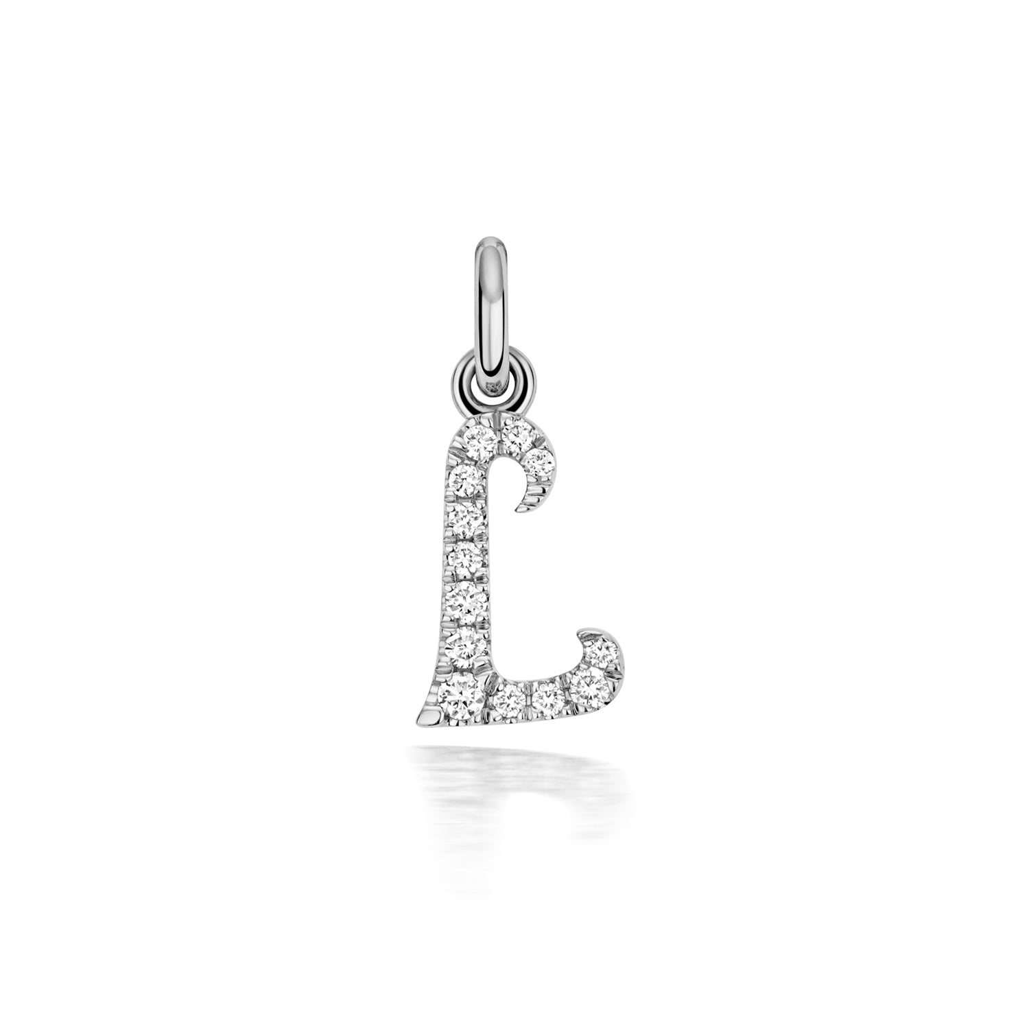 White Gold Signature Script Lab Initial L Necklace