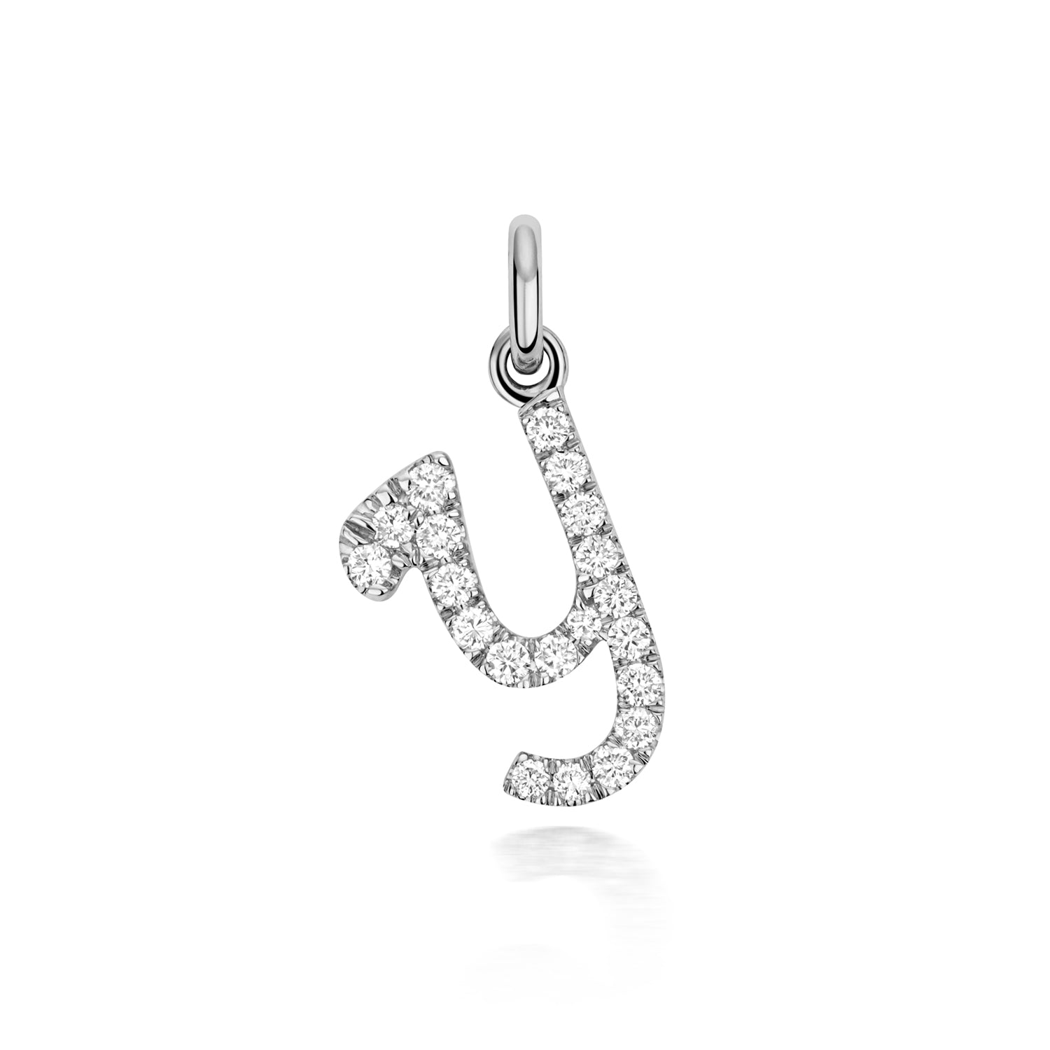White Gold Signature Script Lab Initial Y Necklace