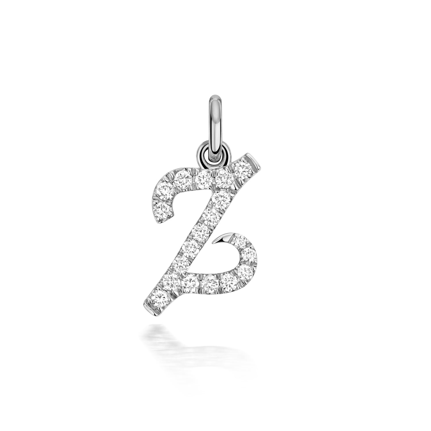 White Gold Signature Script Lab Initial Z Necklace