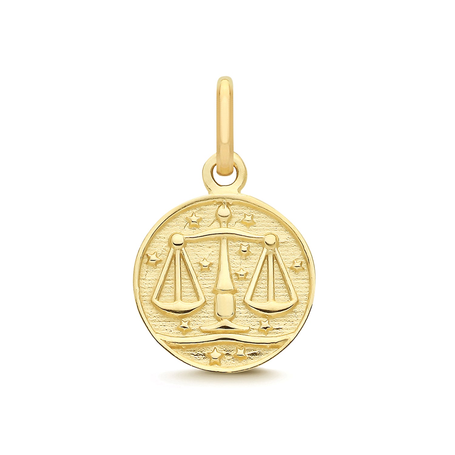 Libra Zodiac Gold Coin Pendant Necklace 9ct Yellow Gold