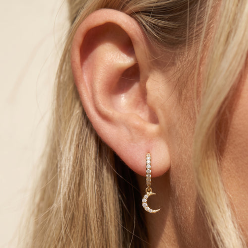 CZ Moon Drop Earring