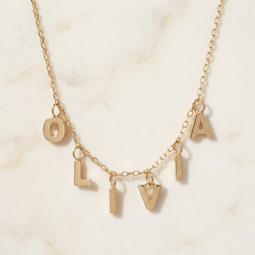 Custom Initial Charm Necklace