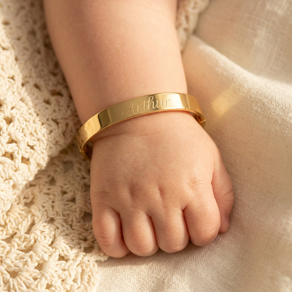 Baby Bangle Plain ID Yellow Gold