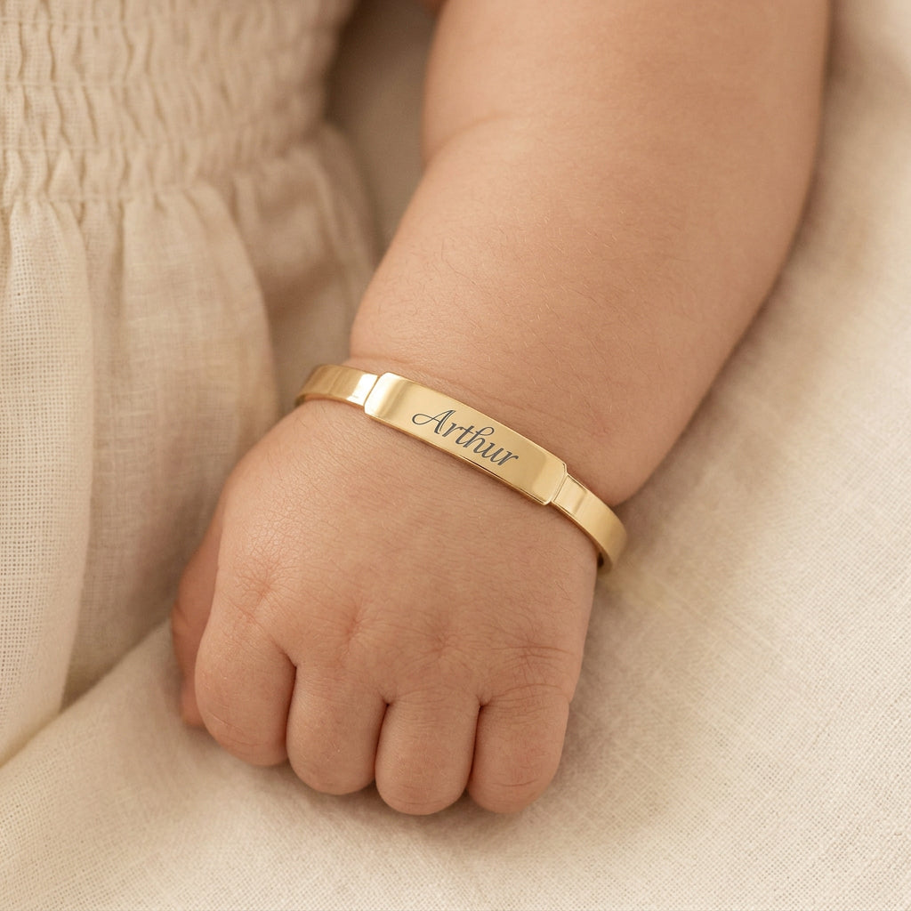 Baby Bangle Plain ID Yellow Gold