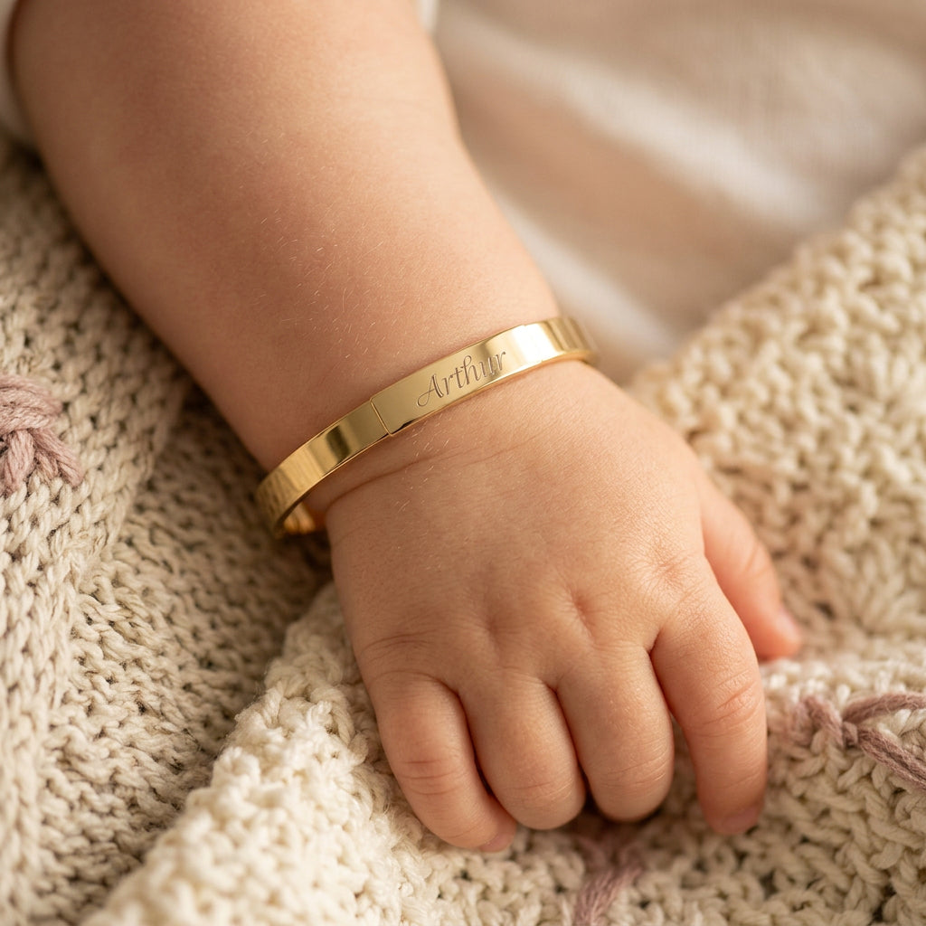 Baby Bangle Plain ID Yellow Gold