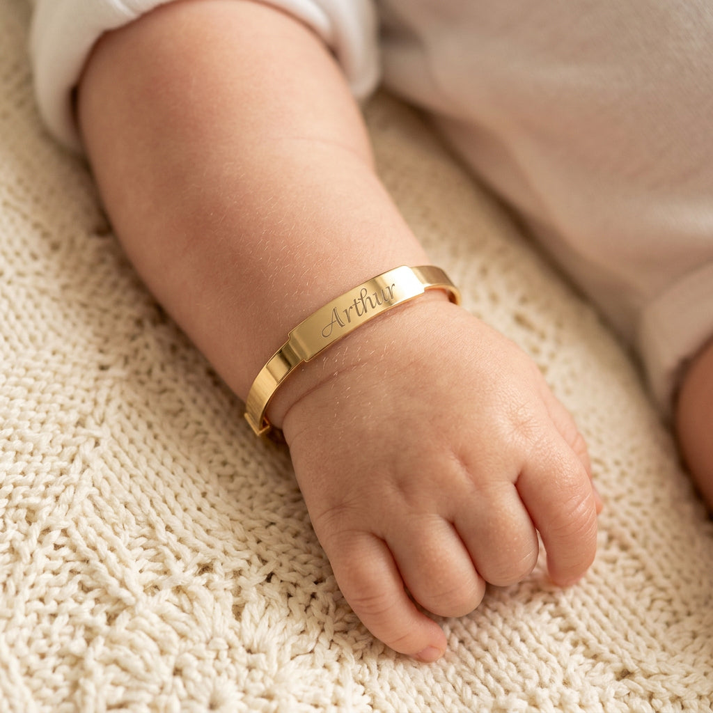Baby Bangle Plain ID Yellow Gold
