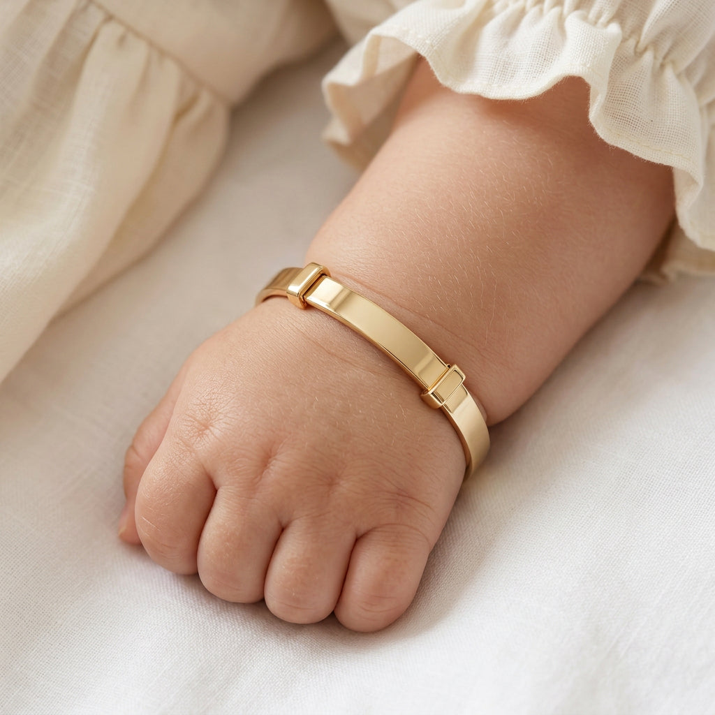Baby Bangle Plain ID Yellow Gold