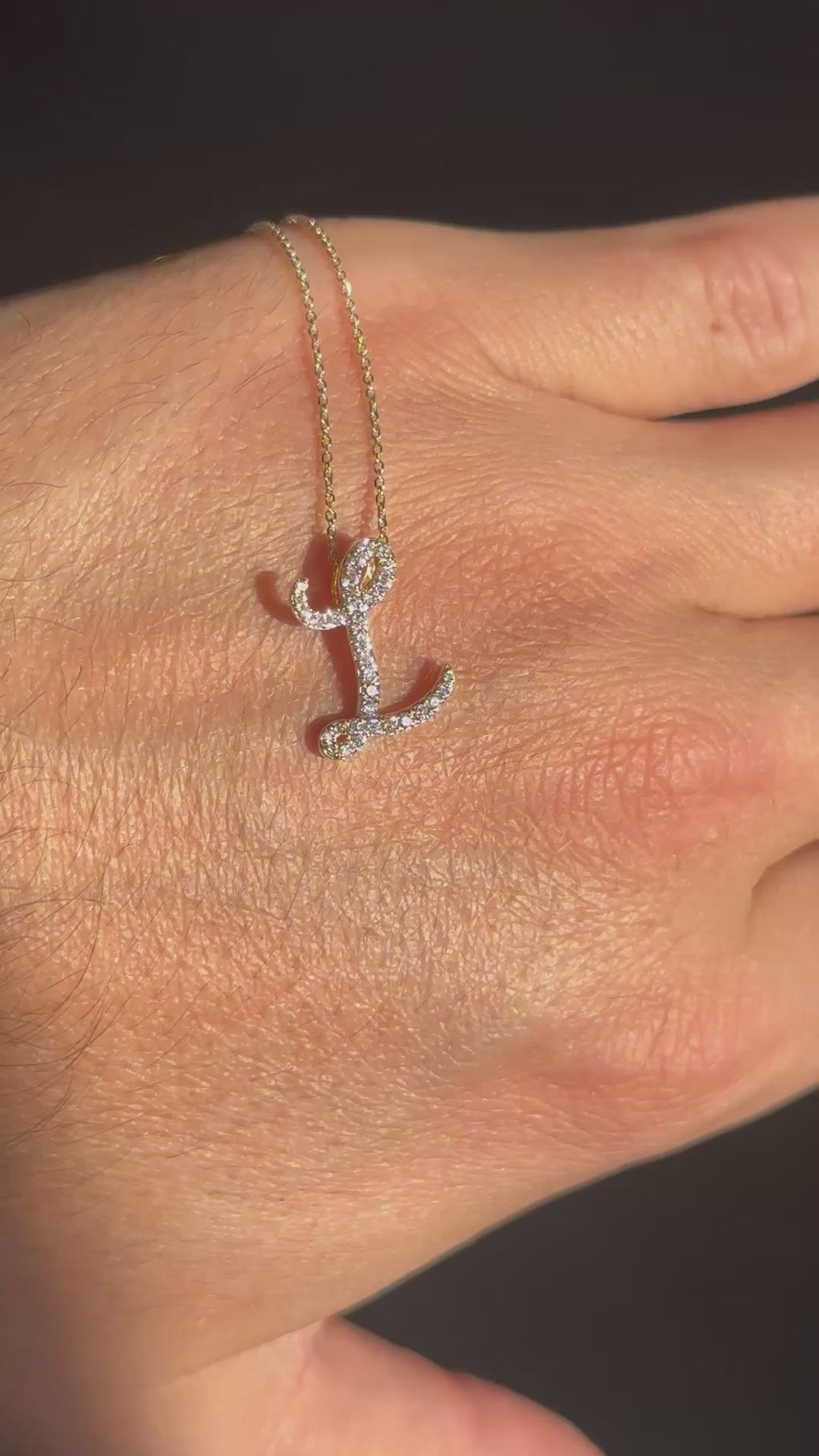 Yellow Gold Diamond Initial Pendant