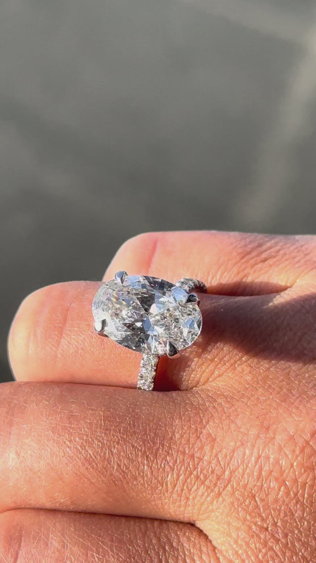 Oval Hidden Halo Ring
