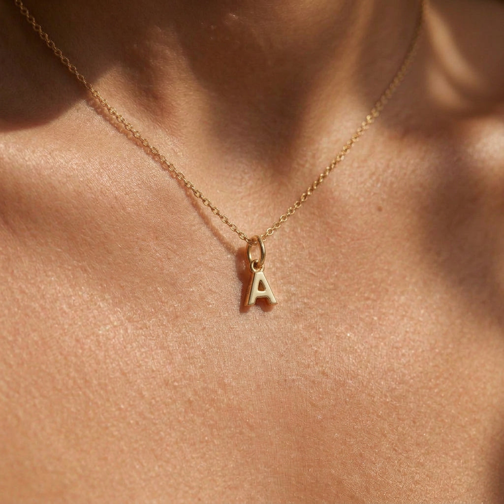 Gold Initial Charm Pendant