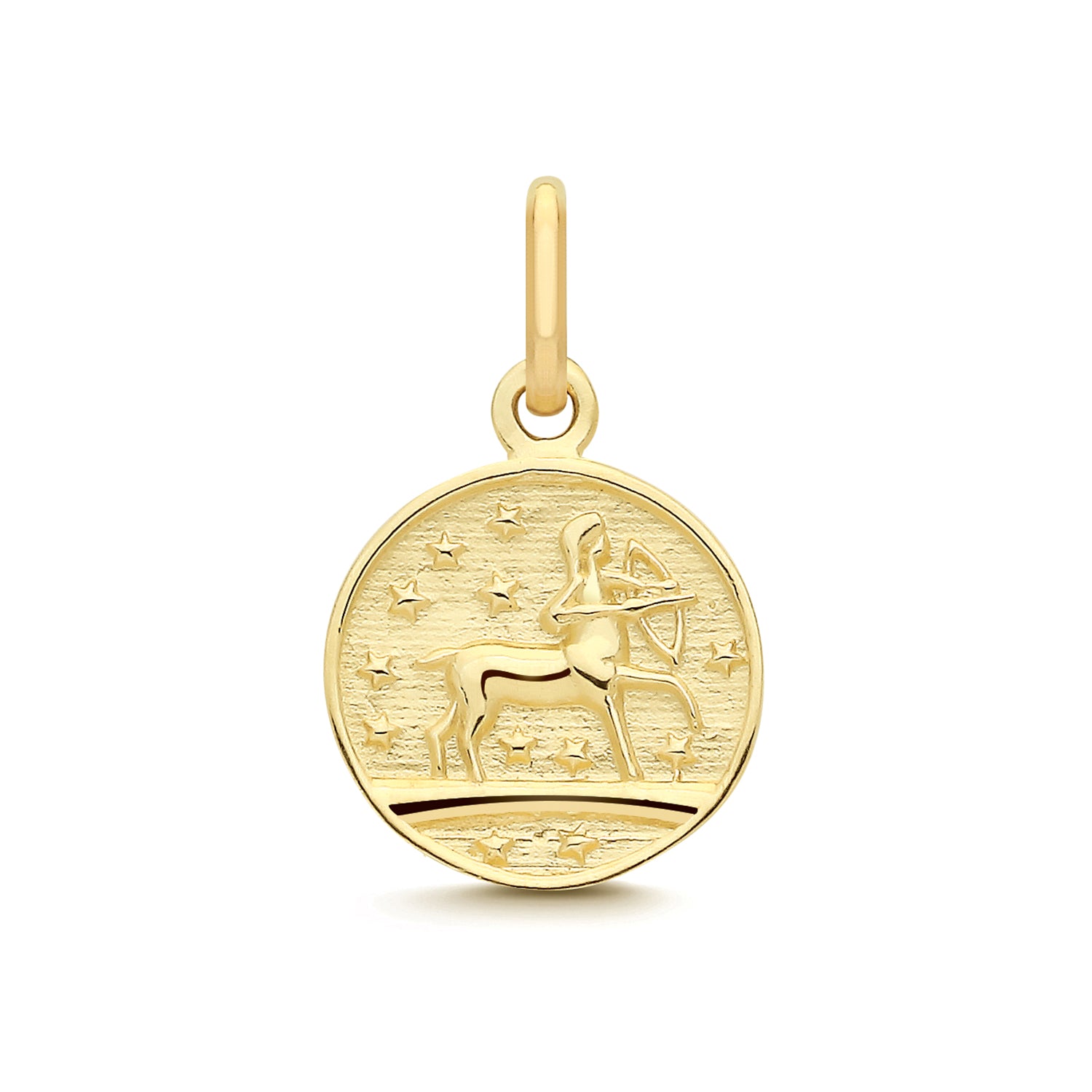 Sagittarius Zodiac Gold Coin Pendant Necklace 9ct Yellow Gold