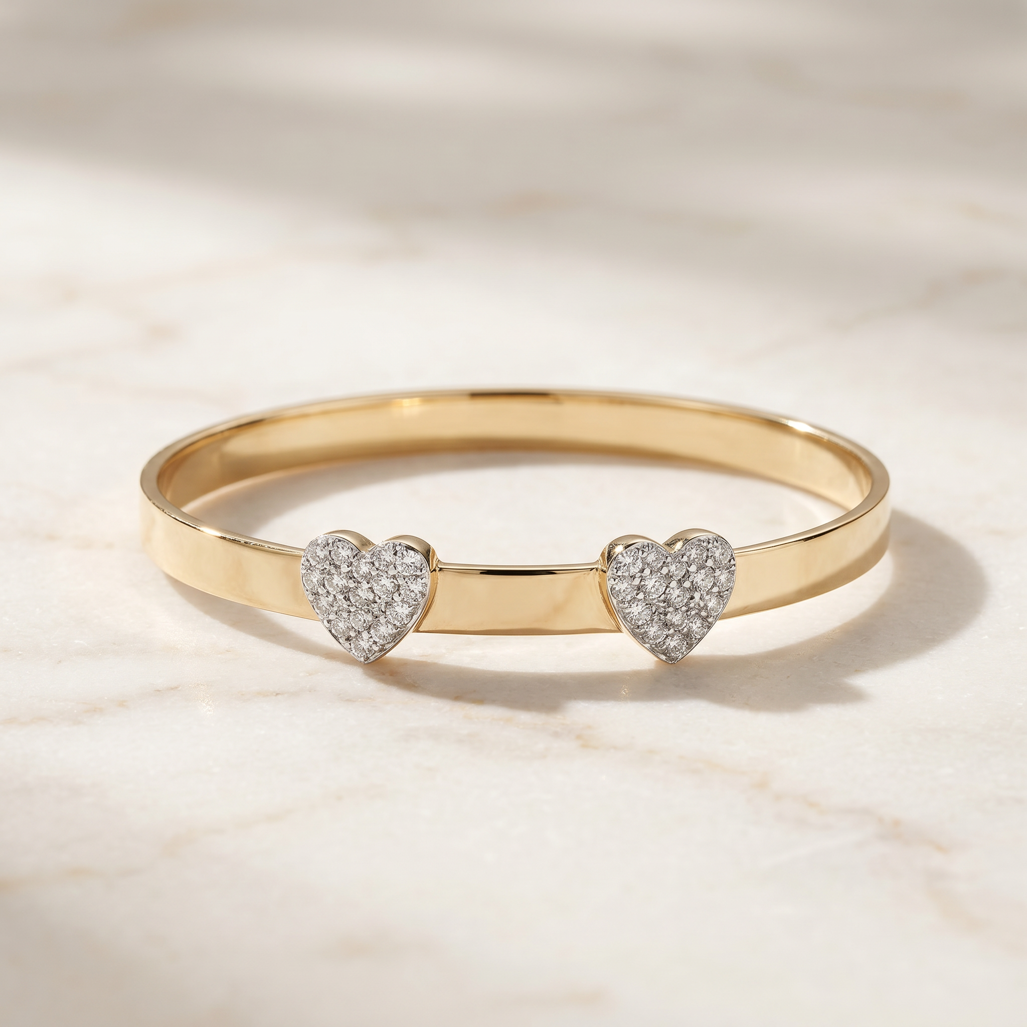 Baby Bangle Double Heart