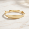 Baby ID Bangle Diagonal Cut Yellow Gold Style 2