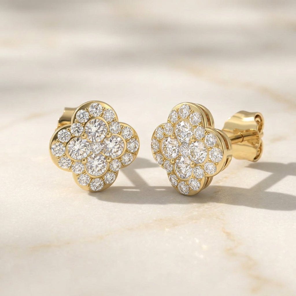 Large Blossom Style Stud Earrings