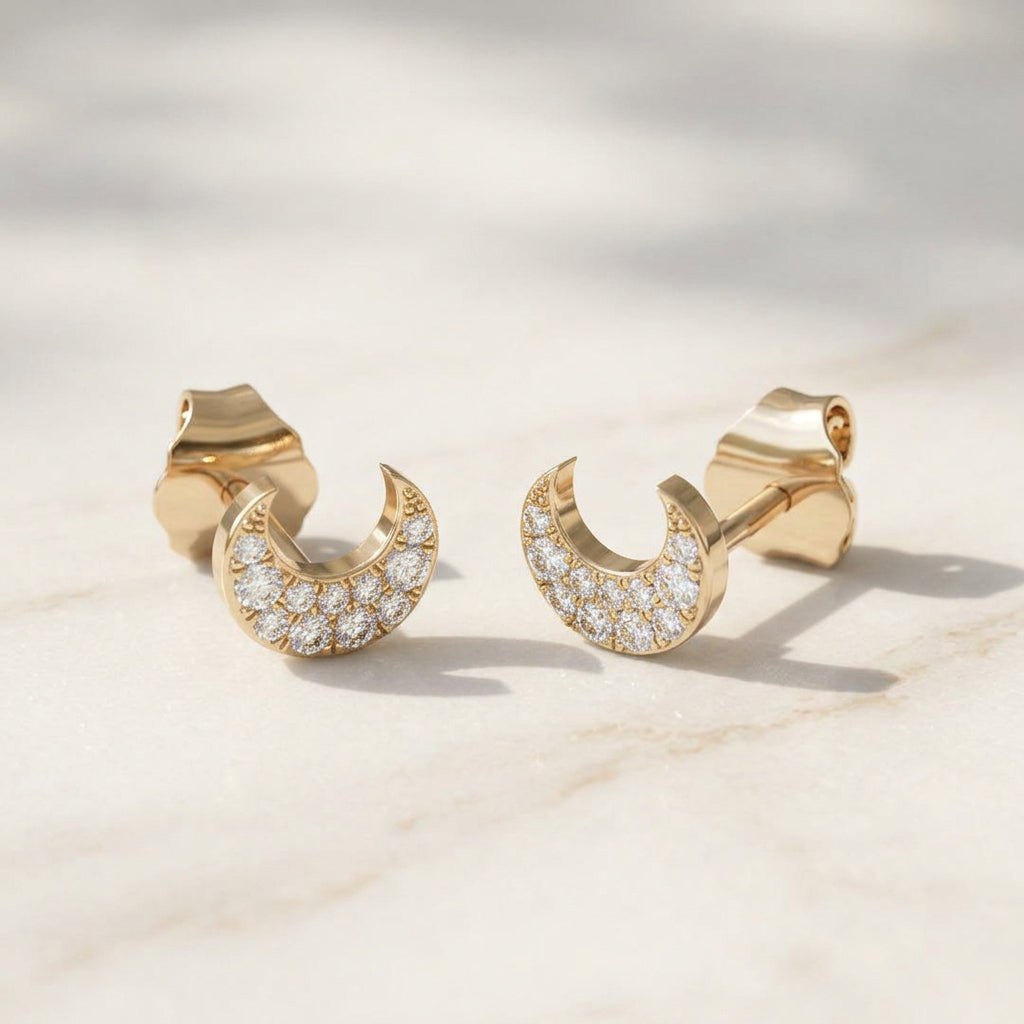 Half Moon Stud Earrings