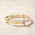 Personalised Pave Cross Expandable Baby Bangle