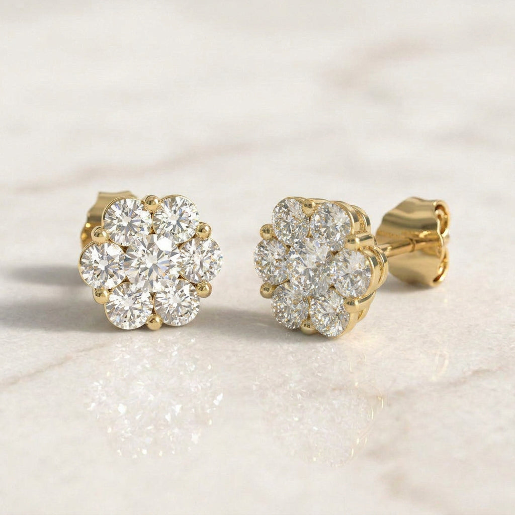 Lab Grown Daisy Stud Earrings