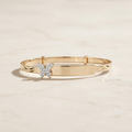 Baby ID Bangle with Butterfly Charm Yellow Gold