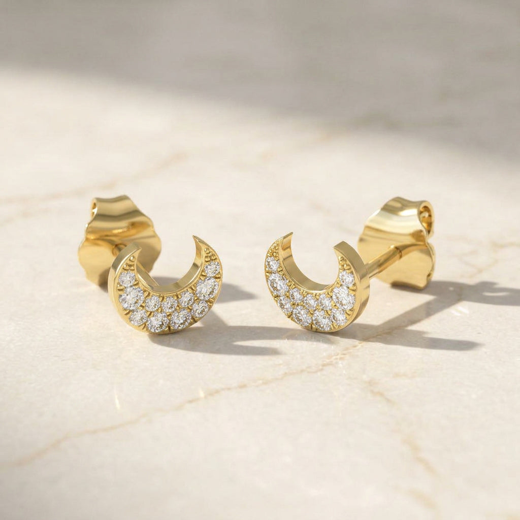 Half Moon Stud Earrings