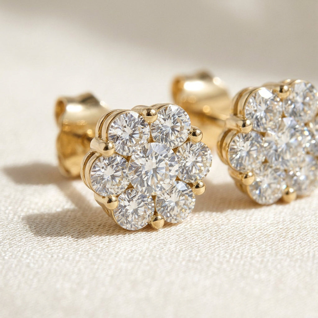 Lab Grown Daisy Stud Earrings