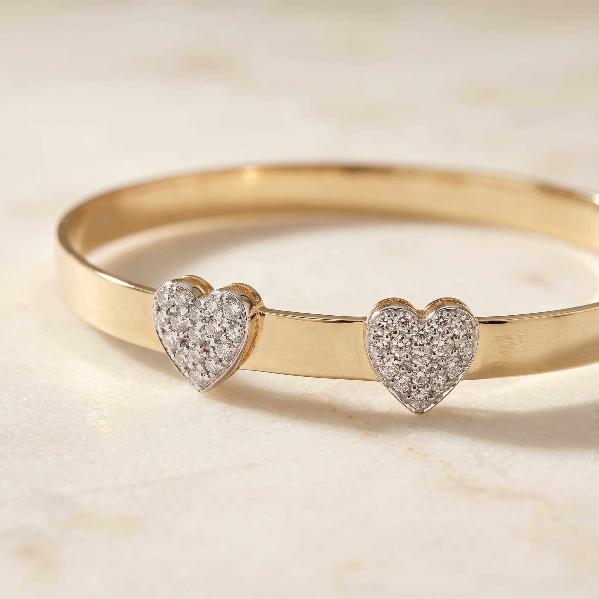 Baby Bangle Double Heart