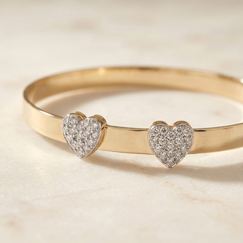 Baby Bangle Double Heart