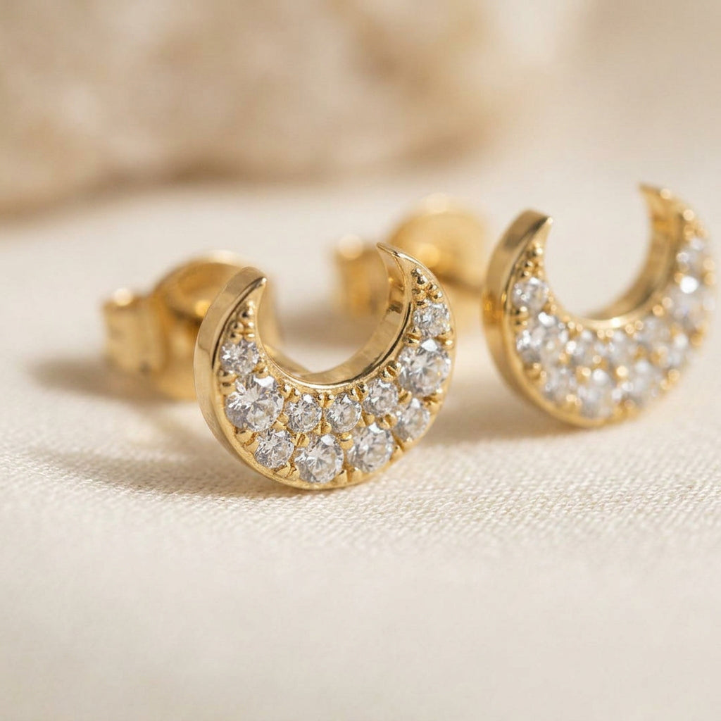 Half Moon Stud Earrings